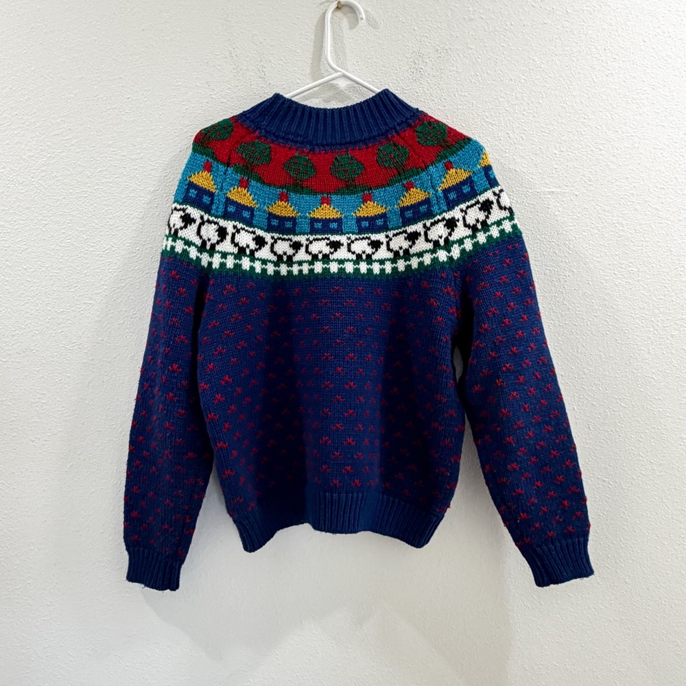 Vintage 90s Y2K 80s Fair Isle Retro Hippie Ski Sheep Boho Knit Sweater M - Picture 2 of 4